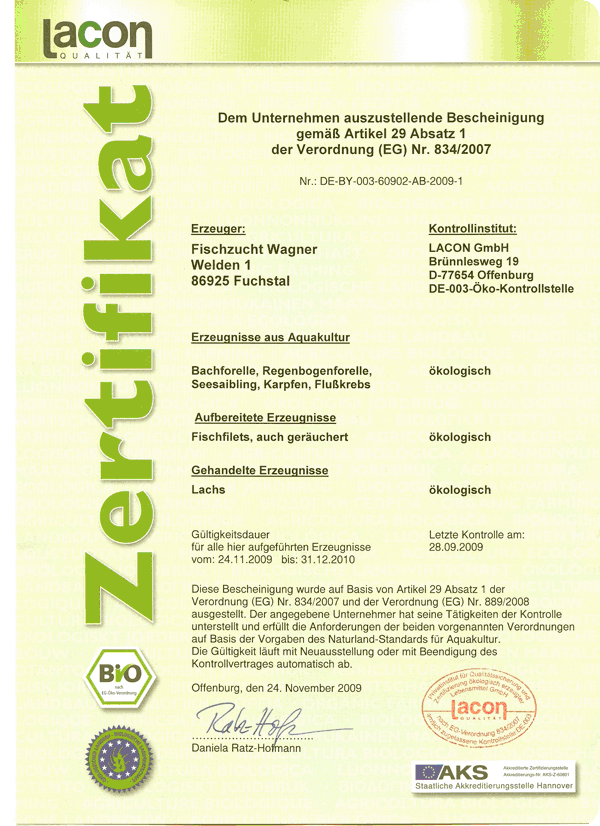 Lacon Zertifikat